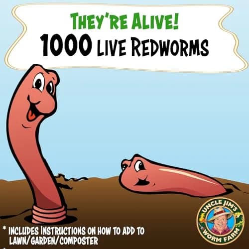 Uncle Jim's Worm Farm 1000 Count Red Wiggler Composting Worms for Garden & Fishing | Organic Soil Enhancer thumbnail 2