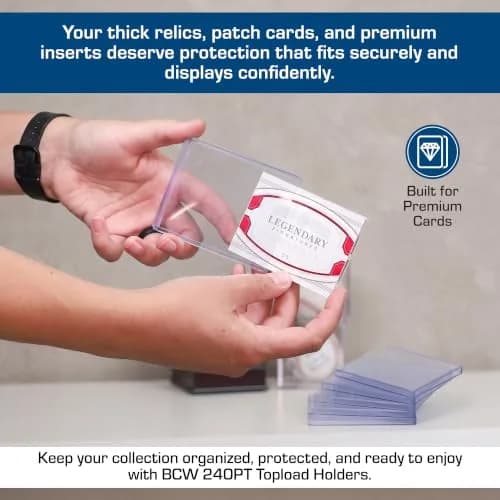 BCW 240 Pt Thick Card Topload Holders for Relic and Patch Cards | Protect & Display Thick Cards thumbnail 4