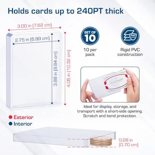 BCW 240 Pt Thick Card Topload Holders for Relic and Patch Cards | Protect & Display Thick Cards thumbnail 5