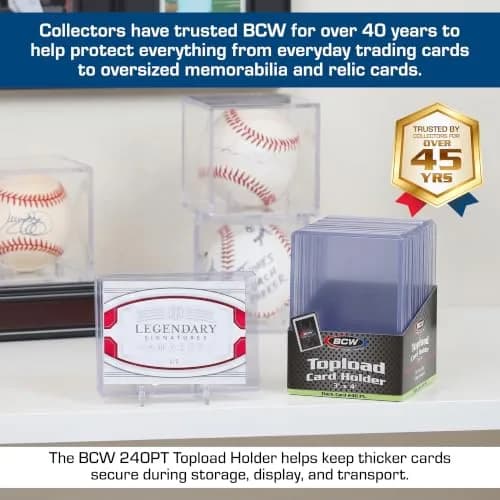 BCW 240 Pt Thick Card Topload Holders for Relic and Patch Cards | Protect & Display Thick Cards thumbnail 3