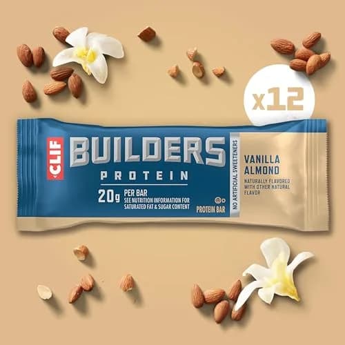 CLIF BUILDERS Protein Bars Vanilla Almond 2.4 oz (68 g) | 20g Plant-Based Protein for Post-Workout Recovery thumbnail 4