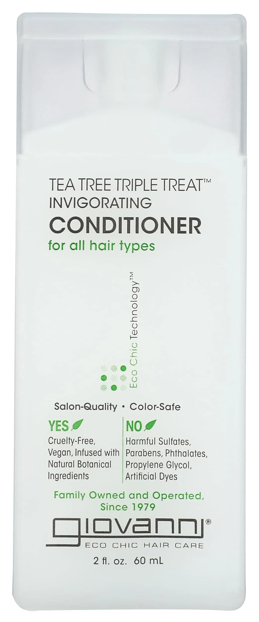 GIOVANNI Tea Tree Triple Treat Invigorating Conditioner 2 Fl Oz | Nourishes & Restores Hair