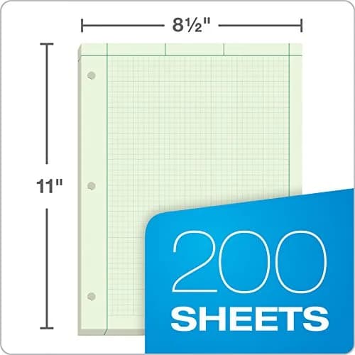 Ampad Engineer Pad Green 21.6 cm x 27.9 cm (8.5" x 11") | 200 Sheet Quad Ruled Pad for Technical Drawings thumbnail 2