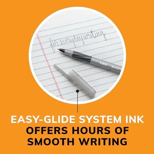 BIC Round Stic Grip Xtra Comfort Ballpoint Pen, Purple Ink, 12-Count | Smooth Ink Flow for Daily Writing thumbnail 6