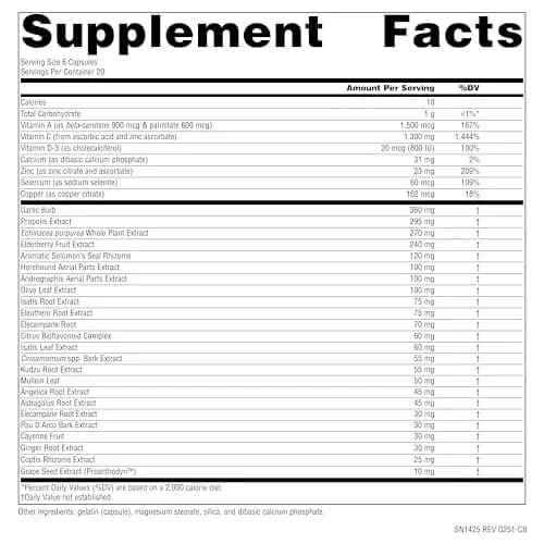 Source Naturals Wellness Formula, 120 Capsules | Advanced Immune Support with Herbs & Vitamins thumbnail 4