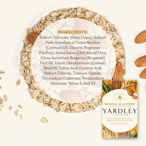 Yardley Oatmeal and Almond Bar Soap 113g (4 oz) | Moisturizing Cleanser for Dry Skin thumbnail 6