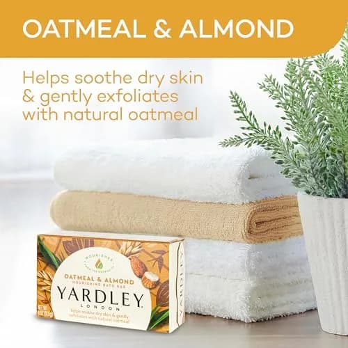Yardley Oatmeal and Almond Bar Soap 113g (4 oz) | Moisturizing Cleanser for Dry Skin thumbnail 3