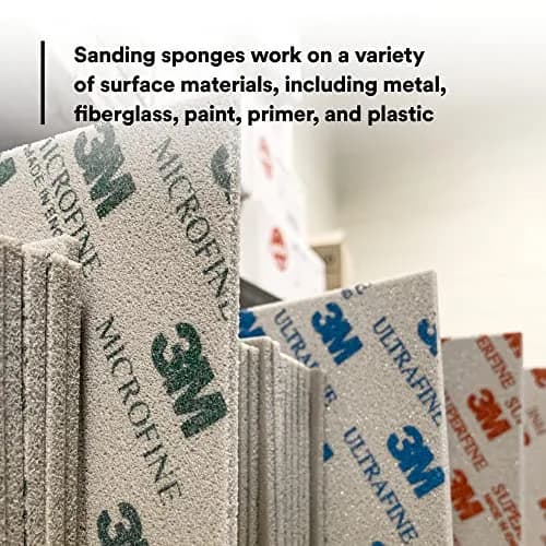 3M Softback Sanding Sponge 02602 4 1/2 x 5 1/2 in | Superfine Grit, Fast Cutting, Waterproof for Precision Hand Sanding thumbnail 8
