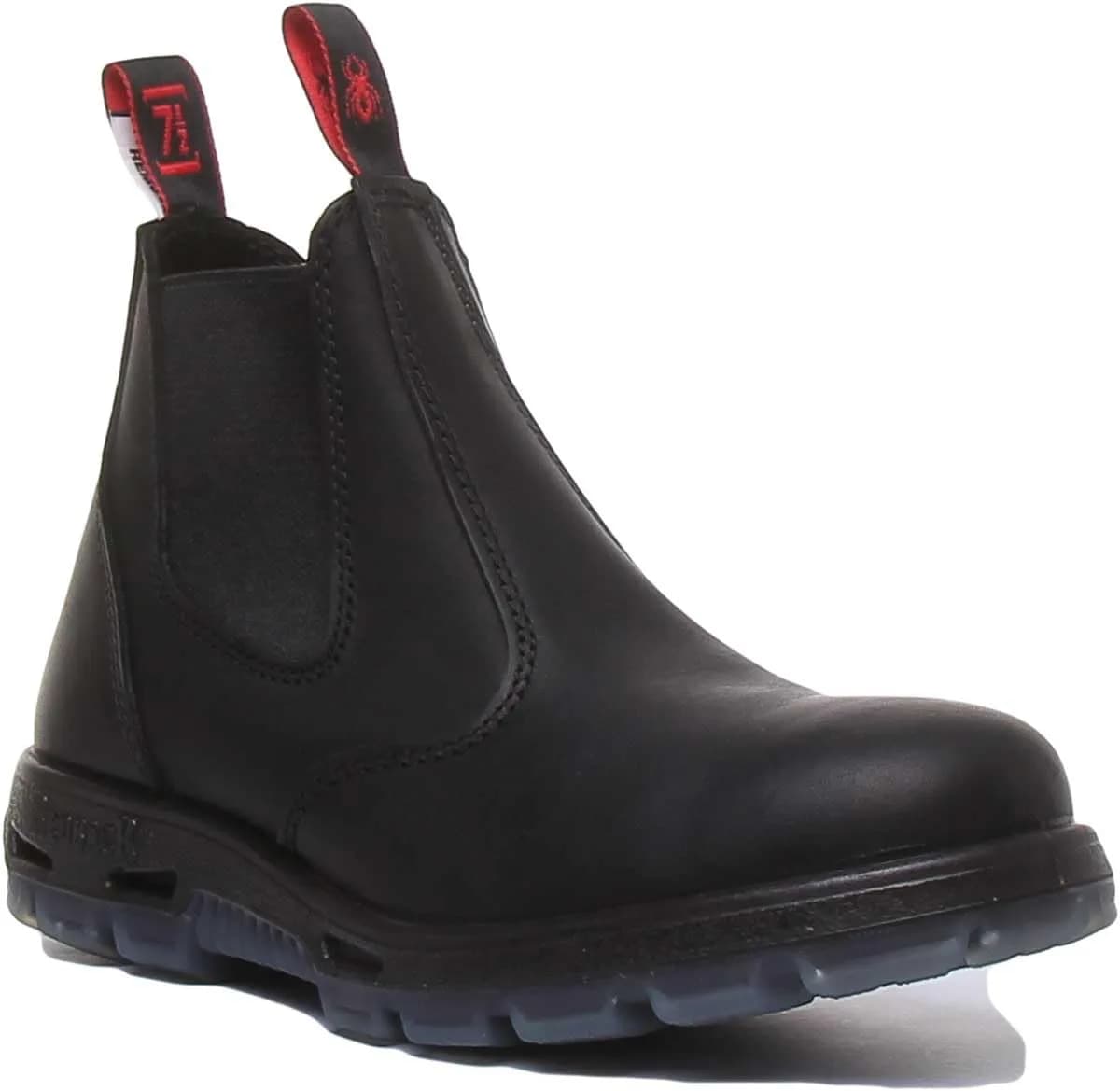 Redback Easy Escape Slip-On Soft Toe Black Work Boots 9.5 | Water-Resistant, Lightweight, Durable