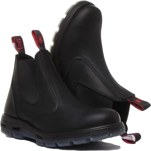 Redback Easy Escape Slip-On Soft Toe Black Work Boots 9.5 | Water-Resistant, Lightweight, Durable thumbnail 5