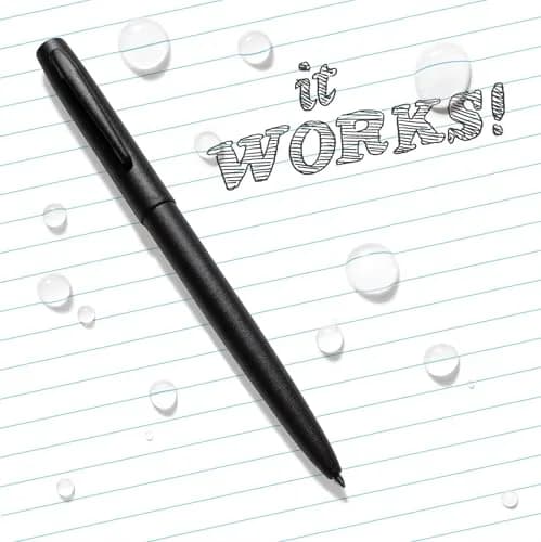 Rite in the Rain Black Metal Clicker Pen 12.7cm (5 in) | Writes on Wet Paper & Upside Down thumbnail 4