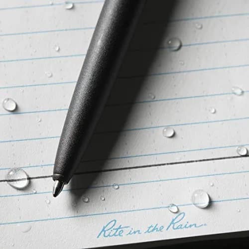 Rite in the Rain Black Metal Clicker Pen 12.7cm (5 in) | Writes on Wet Paper & Upside Down thumbnail 7
