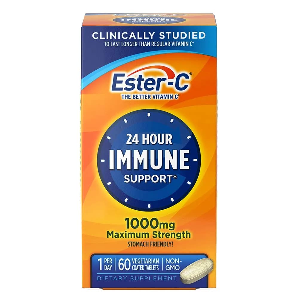 Ester-C Vitamin C 1000 mg Coated Tablets 60 Count | Immune Support with 24-Hour Absorption — Tablet