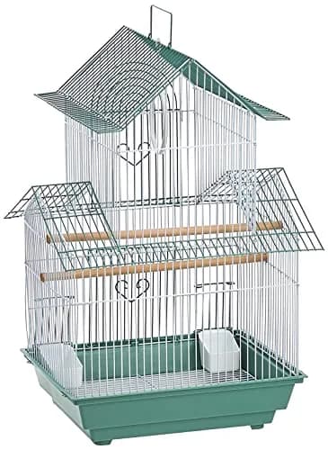 Prevue Pet Products Shanghai Parakeet Cage, Green, 34cm (13.5")L x 28cm (11")W x 56cm (22")H | Safe & Spacious Bird Habitat thumbnail 1