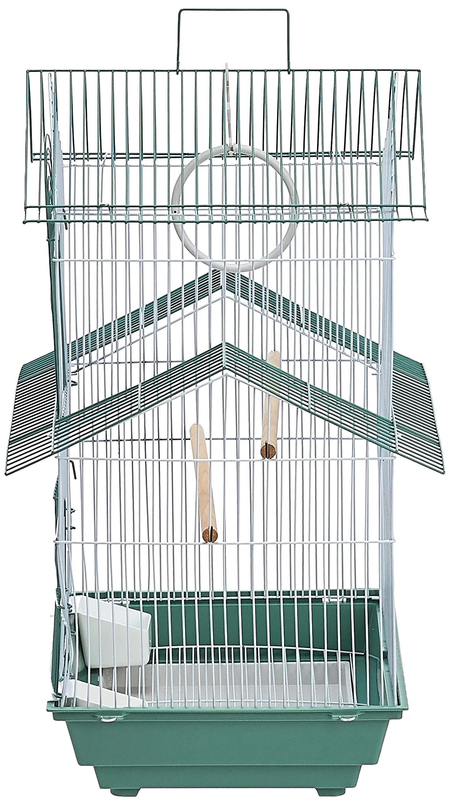 Prevue Pet Products Shanghai Parakeet Cage, Green, 34cm (13.5")L x 28cm (11")W x 56cm (22")H | Safe & Spacious Bird Habitat - view 2