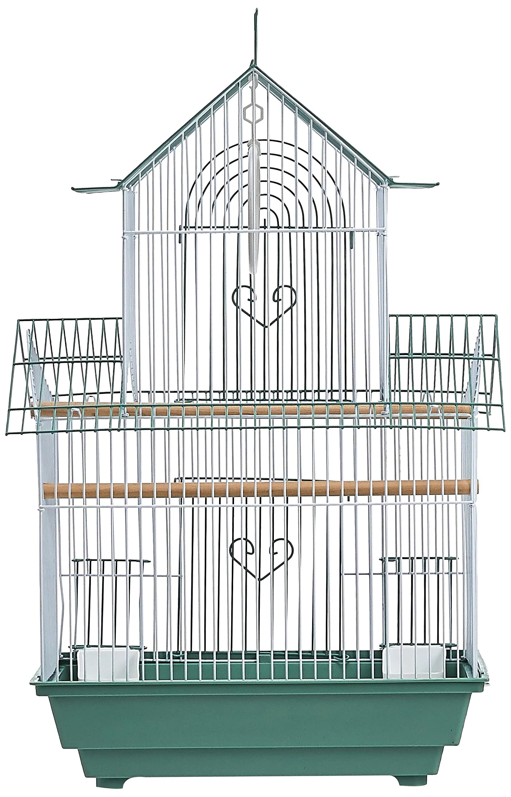 Prevue Pet Products Shanghai Parakeet Cage, Green, 34cm (13.5")L x 28cm (11")W x 56cm (22")H | Safe & Spacious Bird Habitat - view 3