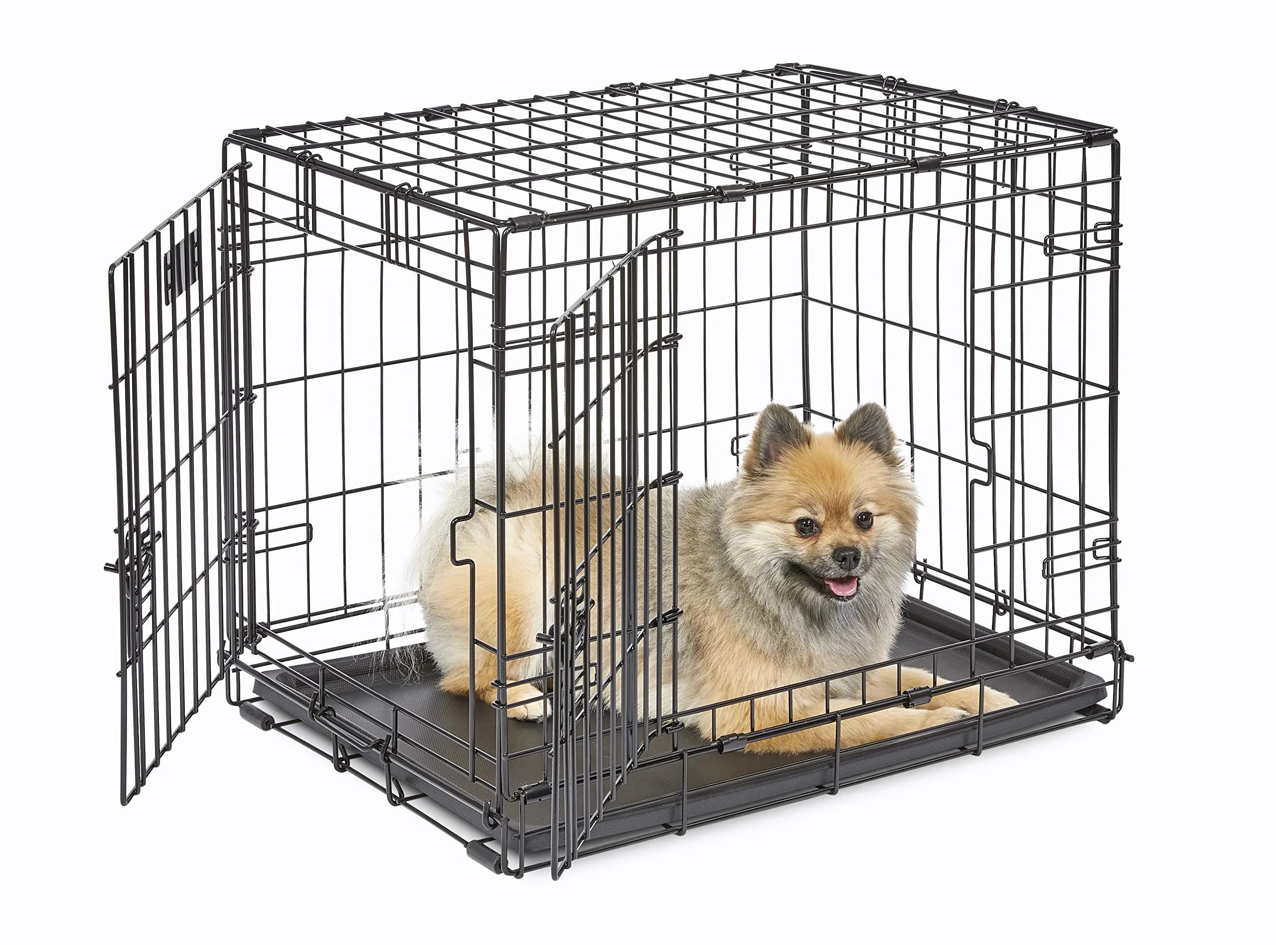 MidWest 24-Inch Double Door iCrate for Small Breeds 12-20 lbs | Secure & Foldable