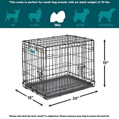 MidWest 24-Inch Double Door iCrate for Small Breeds 12-20 lbs | Secure & Foldable thumbnail 7
