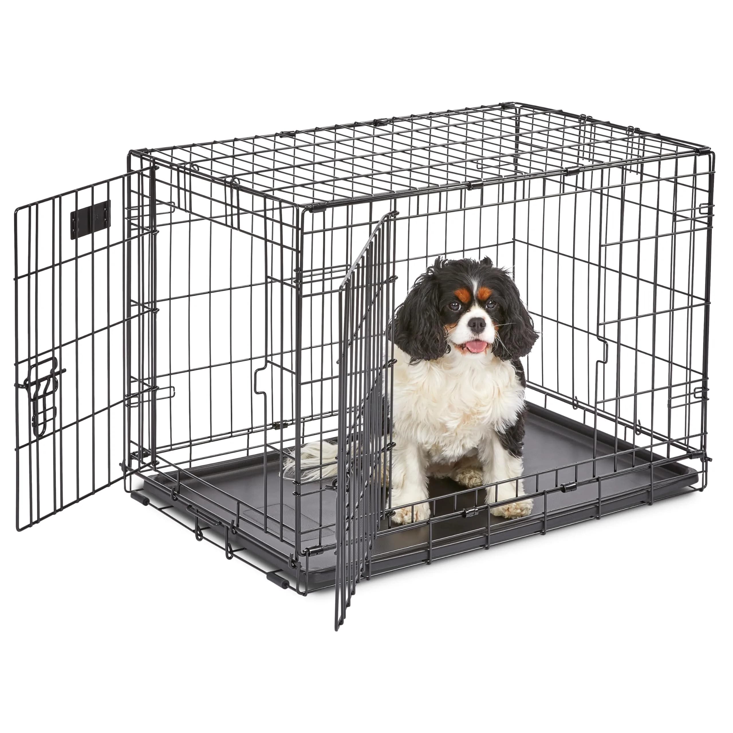 MidWest 30-Inch Double Door iCrate for Medium Breeds 21-40 lbs | Secure, Foldable & Durable — 30.7"L x 19.3"W x 21.5"H