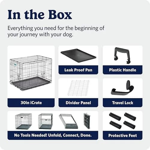 MidWest 30-Inch Double Door iCrate for Medium Breeds 21-40 lbs | Secure, Foldable & Durable thumbnail 7