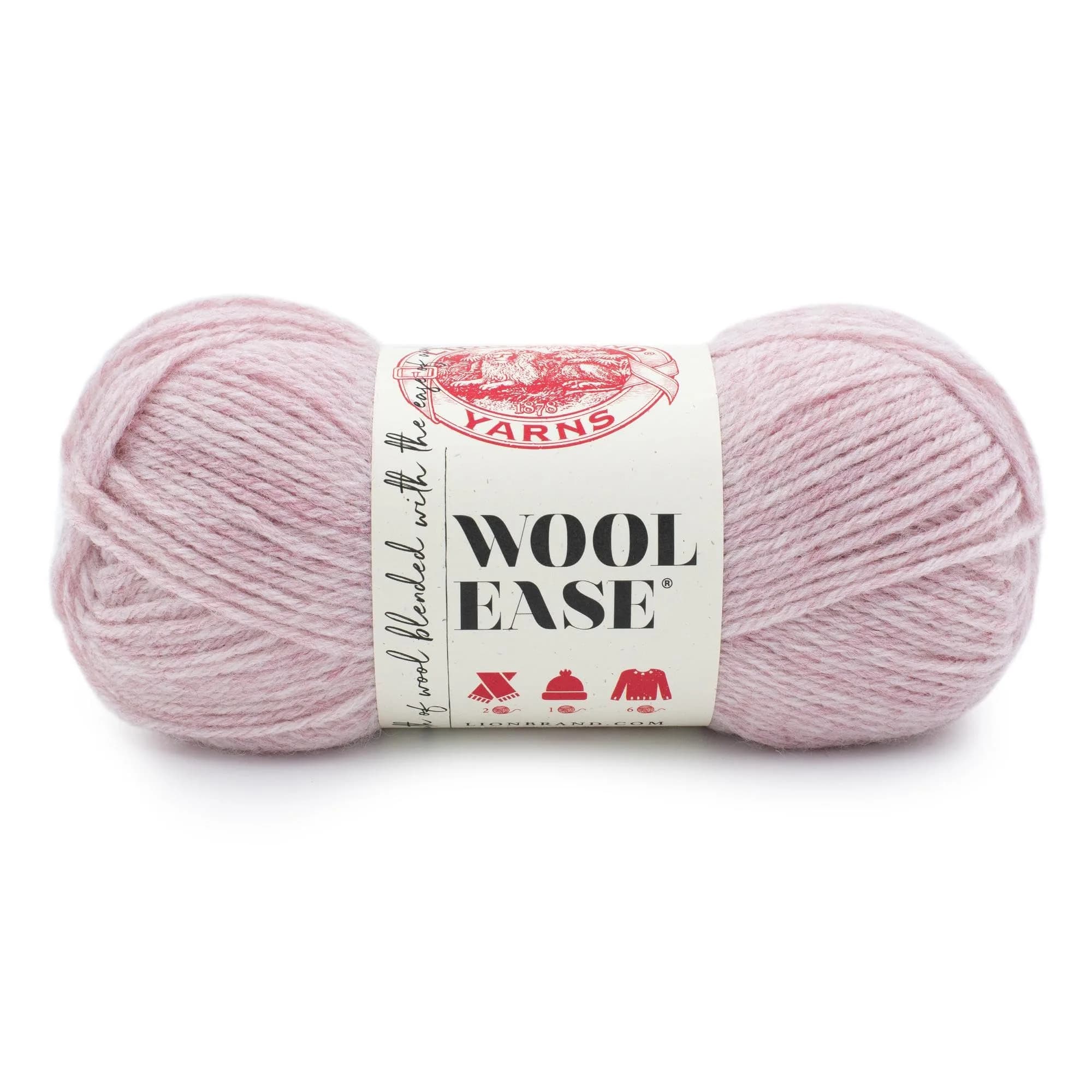 Lion Brand Yarn Wool-Ease Yarn Blush Heather Worsted-Weight 85g (3 oz) | Soft Acrylic Wool Blend for Knitting & Crochet