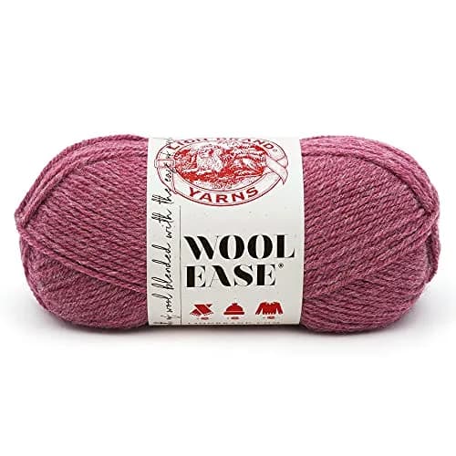 Lion Brand Wool-Ease Yarn, Worsted-Weight, Dark Rose Heather | 85g (3 oz) / 180m (197 yd) | 80% Acrylic, 20% Wool thumbnail 1