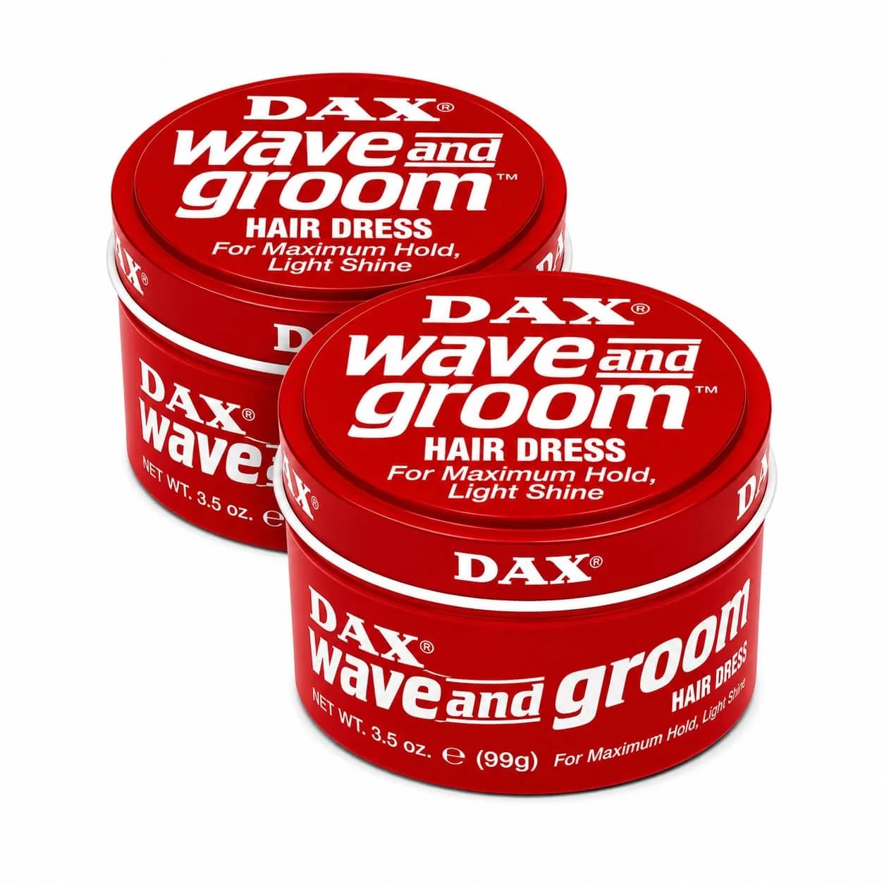 DAX Wave & Groom Hair Dress, Superior Hold Pomade with Shine, 3.5 oz, 2 Pack | Strong Hold for Short Hair with Natural Shine