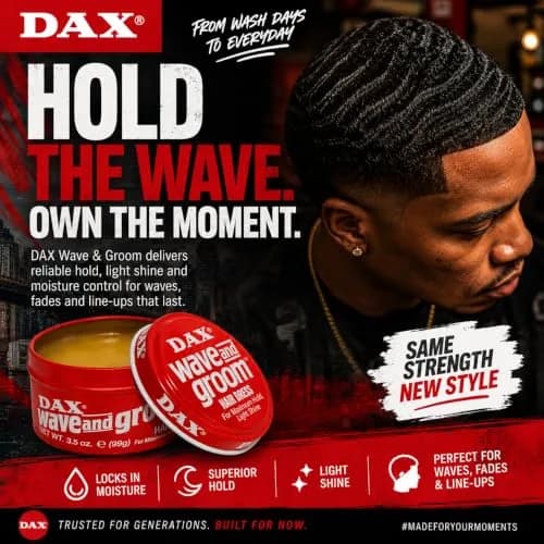 DAX Wave & Groom Hair Dress, Superior Hold Pomade with Shine, 3.5 oz, 2 Pack | Strong Hold for Short Hair with Natural Shine thumbnail 3