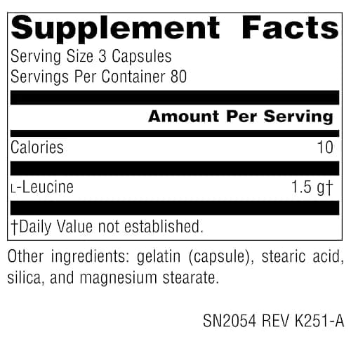 Source Naturals Free Form L-Leucine 500 mg | Essential Amino Acid for Muscle Support in India thumbnail 2