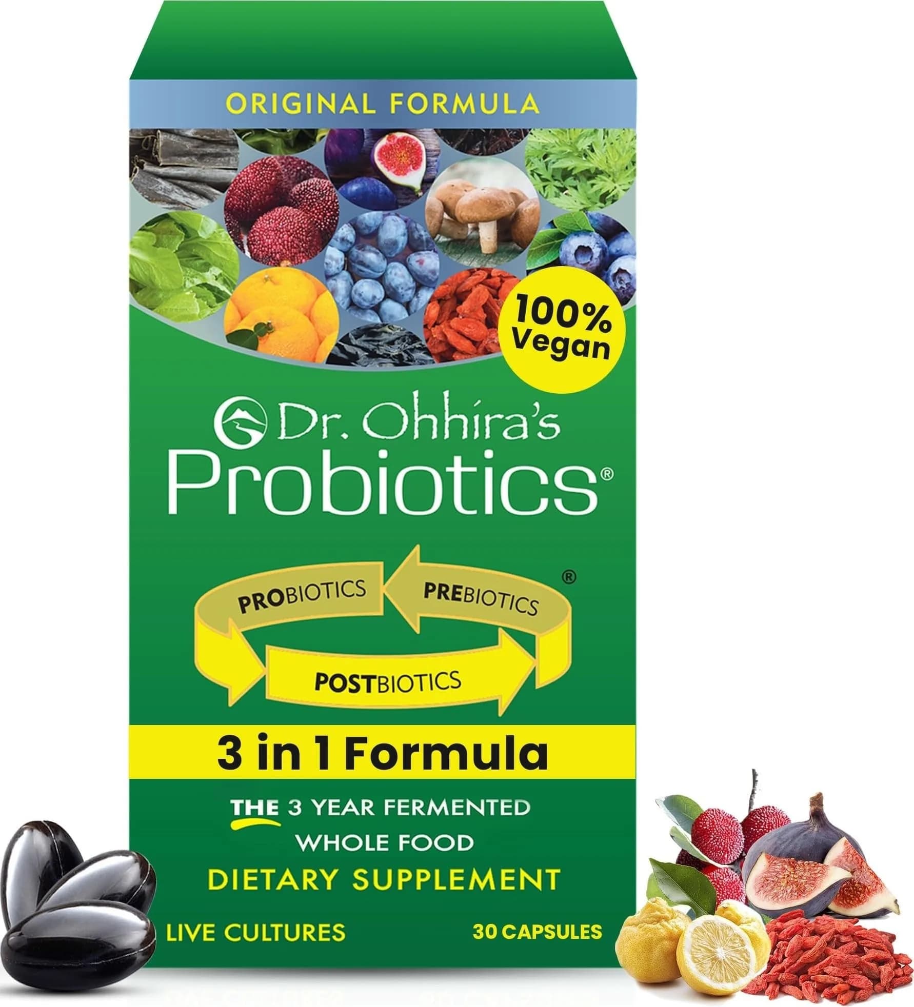 Dr. Ohhira's Probiotics 30 Vegan Capsules | Clinically Studied Formula for Complete Gut Health - main product image