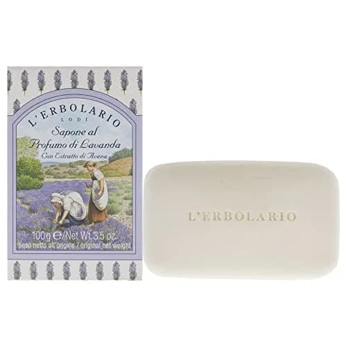 L'Erbolario Lavender Perfumed Soap Bar 99g (3.5 Oz) | Gentle Cleanser for All Skin Types thumbnail 1