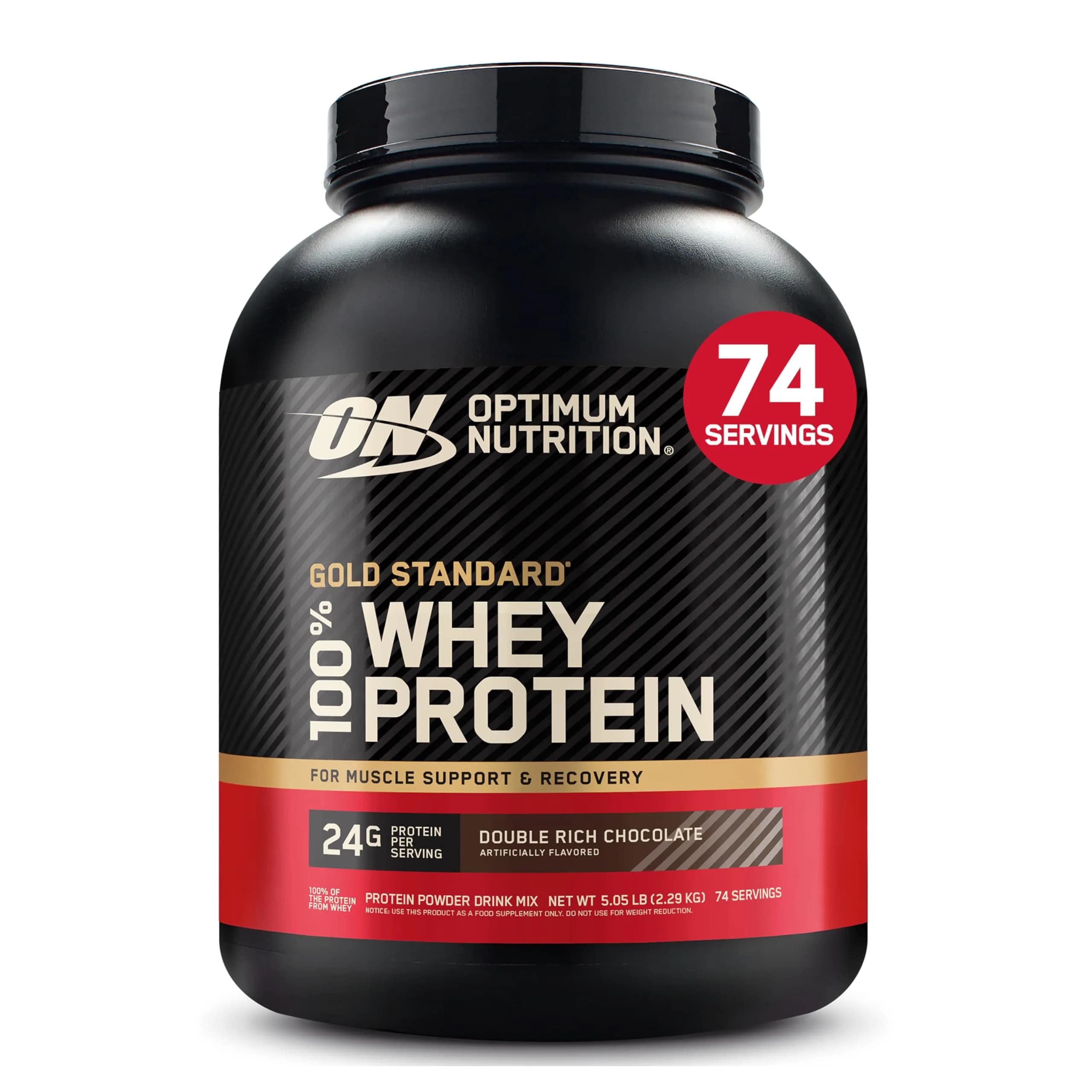 Optimum Nutrition Gold Standard 100% Whey Protein Powder Double Rich Chocolate 2.27kg (5 lb) | High Protein for Muscle Recovery - main product image