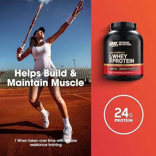 Optimum Nutrition Gold Standard 100% Whey Protein Powder Double Rich Chocolate 2.27 kg (5 Pound) | High Protein for Muscle Recovery thumbnail 4