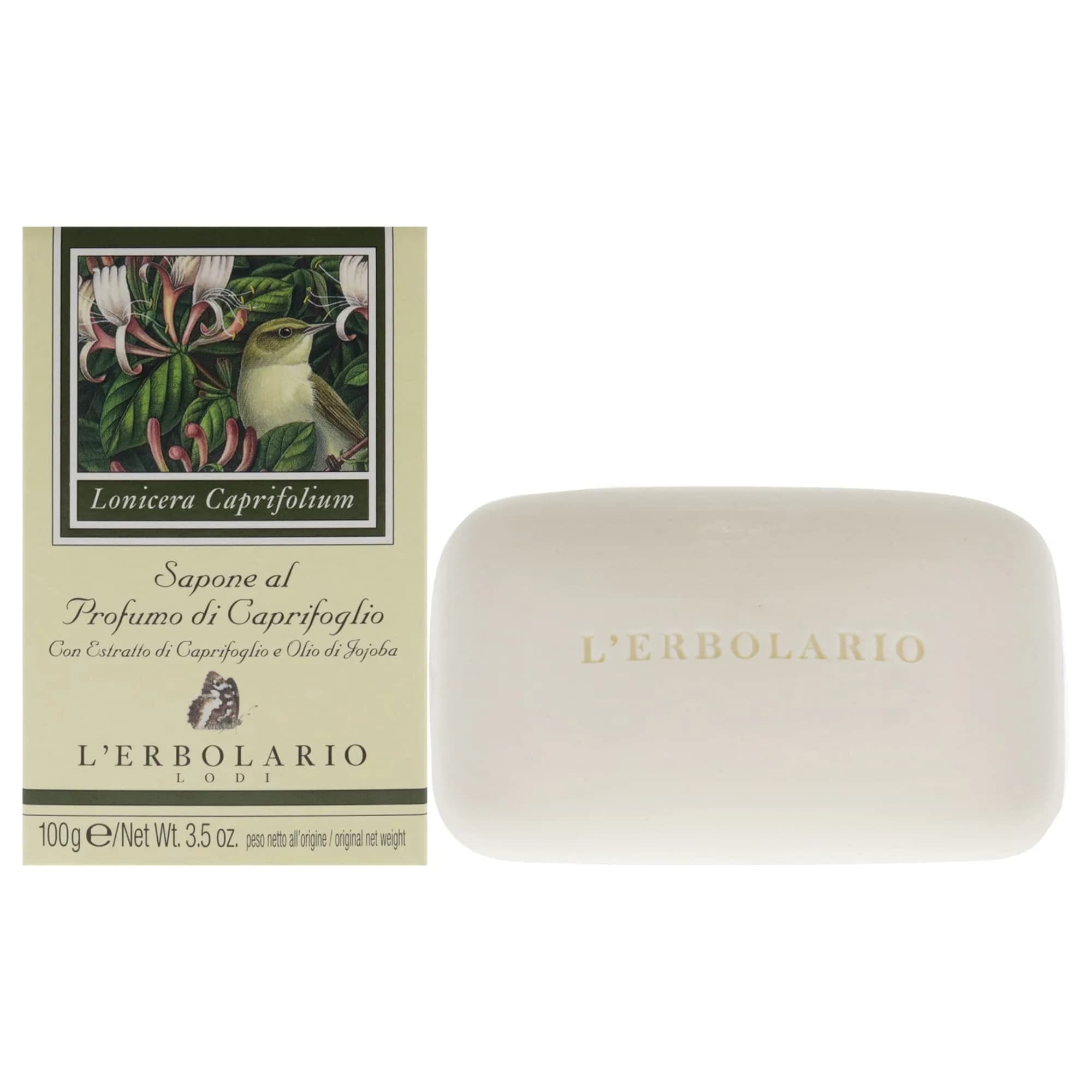 L'Erbolario Perfumed Bar Soap Honeysuckle 99g (3.5 oz) | Gentle Cleansing for Hands & Body - main product image