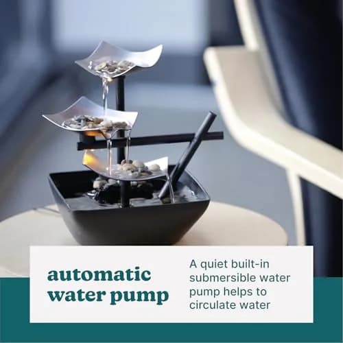 Homedics Silver Springs Relaxation Fountain 20.7 cm (8.25” Tall) | Zen Feel with Natural River Rocks thumbnail 8