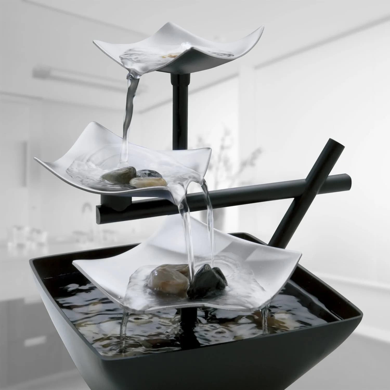 Homedics Silver Springs Relaxation Fountain 20.7 cm (8.25” Tall) | Zen Feel with Natural River Rocks - view 2