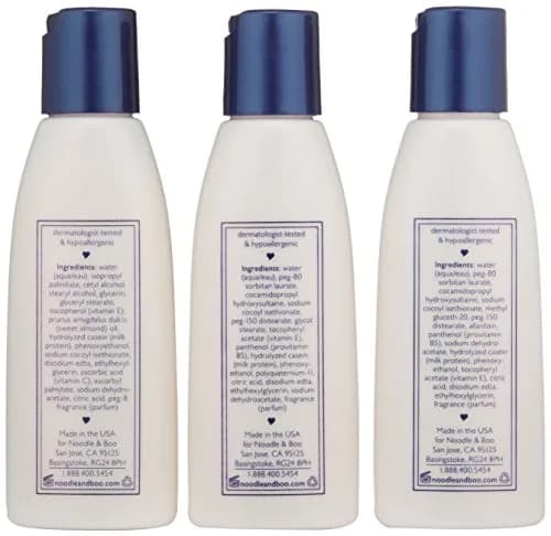Noodle & Boo Essential Care 3 Piece Kit Super Soft Baby Lotion, Extra Gentle Shampoo and Soothing Body Wash, 2 Fl Oz of each | Hypoallergenic & Safe for Sensitive Skin thumbnail 2
