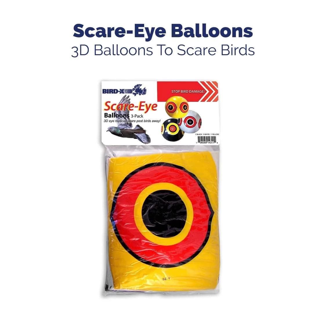 Bird-X Scare-Eye Balloon Predator Decoy 3 Colors (3 Count) | Scares Birds Pigeons - view 2