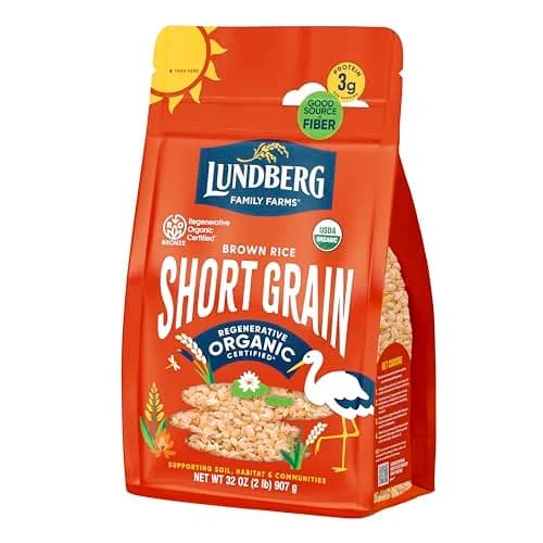 Lundberg Organic Brown Short Grain Rice 32 oz | Nutty Aroma & Clingy Texture thumbnail 1