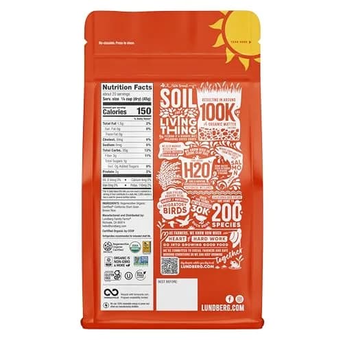 Lundberg Organic Brown Short Grain Rice 32 oz | Nutty Aroma & Clingy Texture thumbnail 2