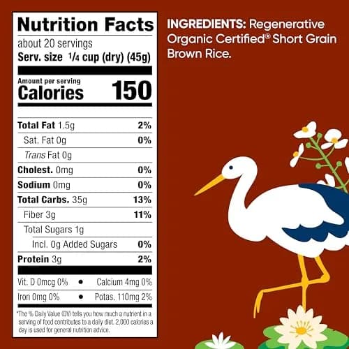 Lundberg Organic Brown Short Grain Rice 32 oz | Nutty Aroma & Clingy Texture thumbnail 3