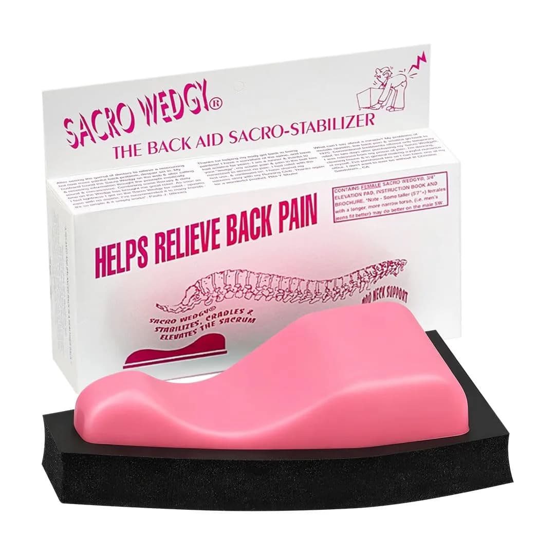 Sacro Wedgy Female Sacrum Support Wedge 16.5cm (6.5in) | USA Imported for India — Pink