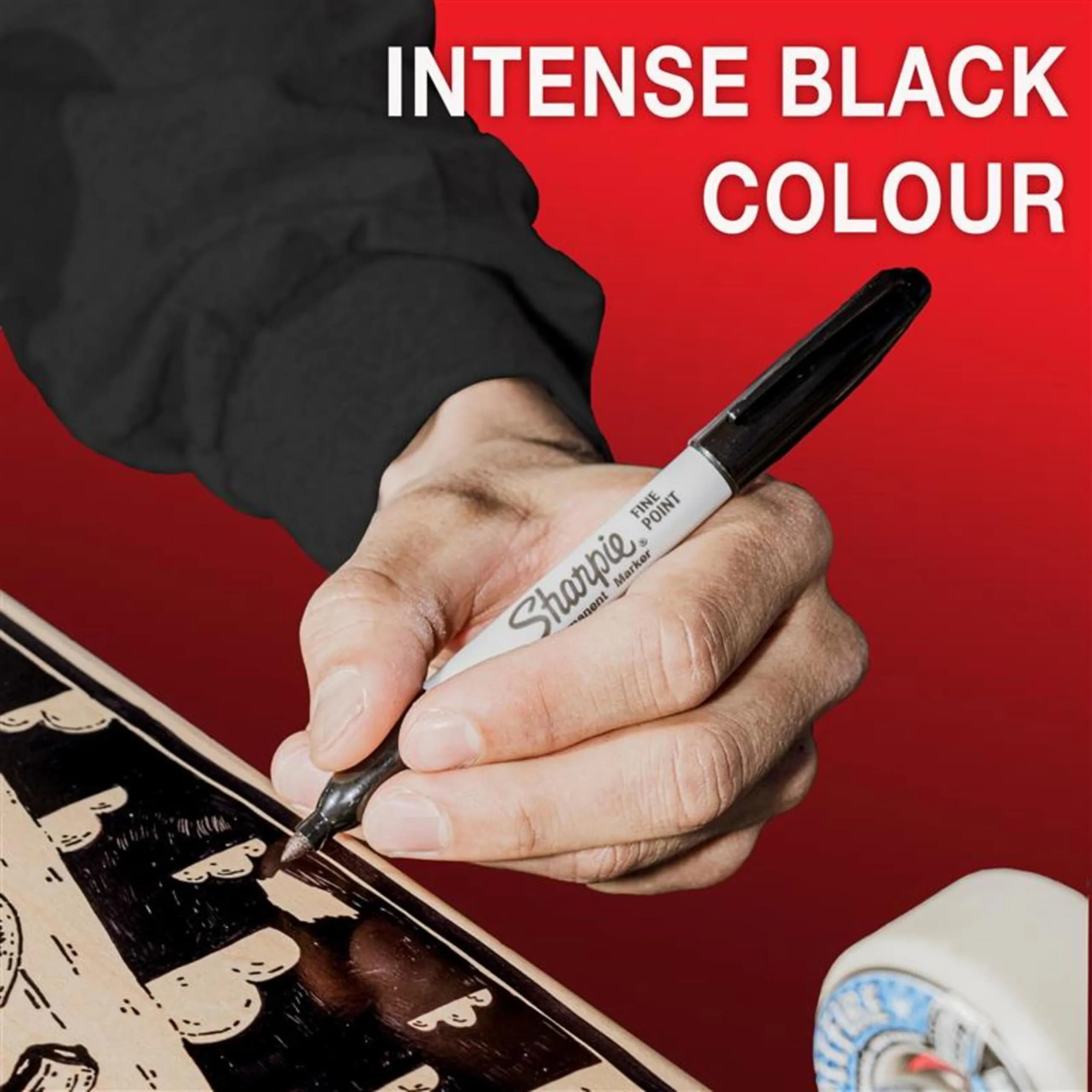 Sharpie Permanent Markers, Fine Point, Black, 12 Count | Fade & Water Resistant - view 3