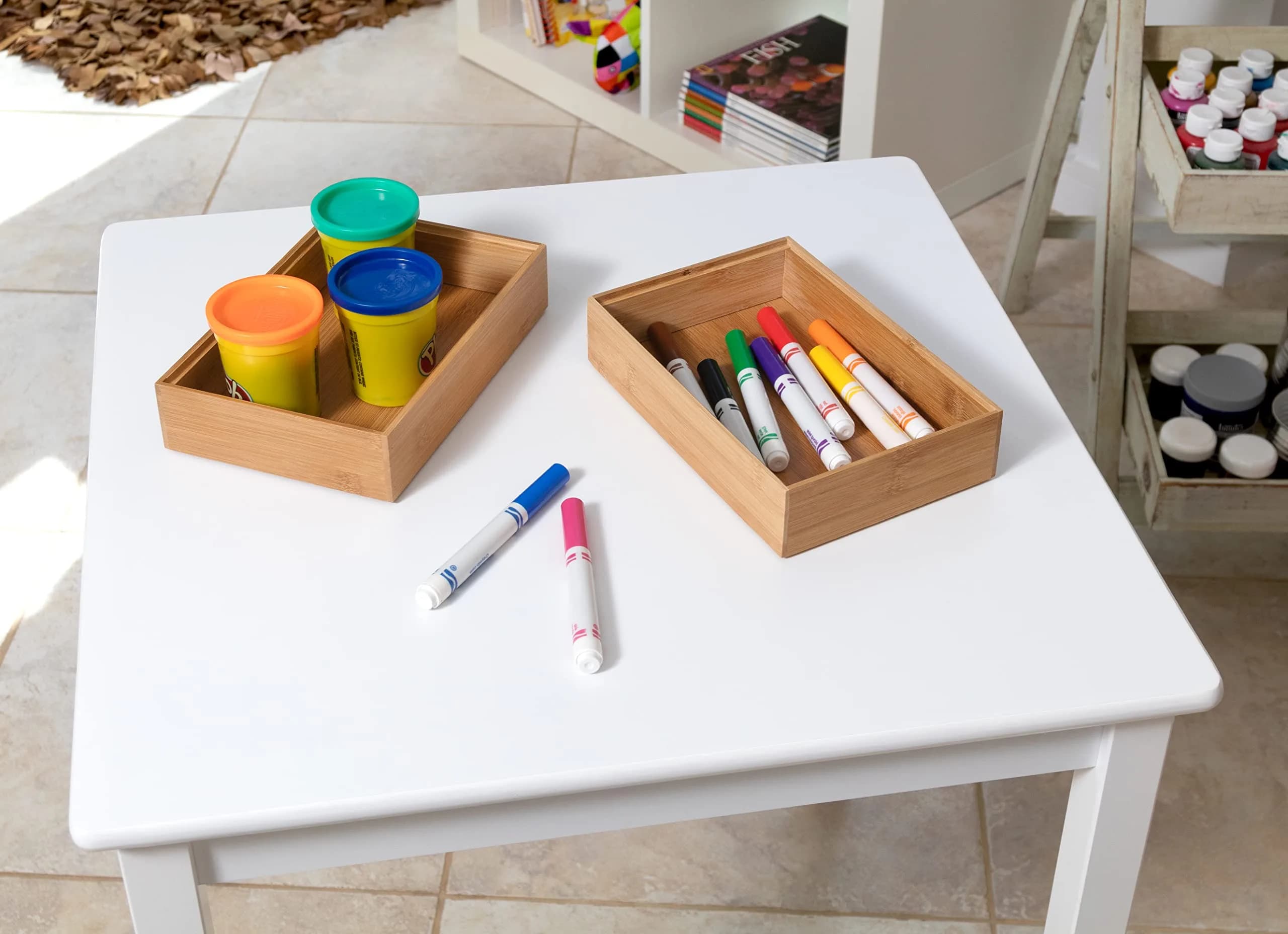 Lipper International Bamboo Wood Stacking Drawer Organizer Box 6" x 9" x 2" | Natural Renewable Resource - view 5