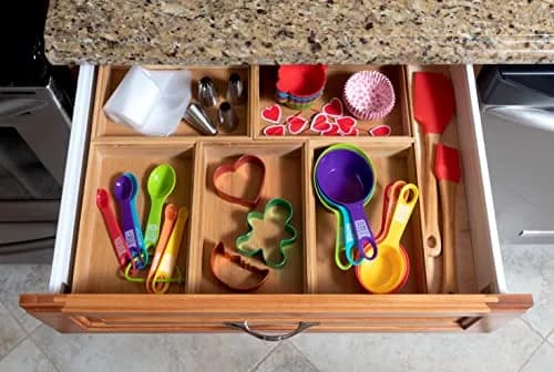 Lipper International Bamboo Wood Stacking Drawer Organizer Box 6" x 9" x 2" | Natural Renewable Resource thumbnail 6