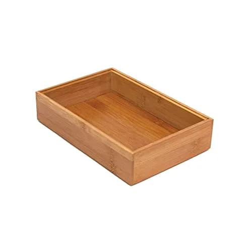 Lipper International Bamboo Wood Stacking Drawer Organizer Box 6" x 9" x 2" | Natural Renewable Resource thumbnail 1
