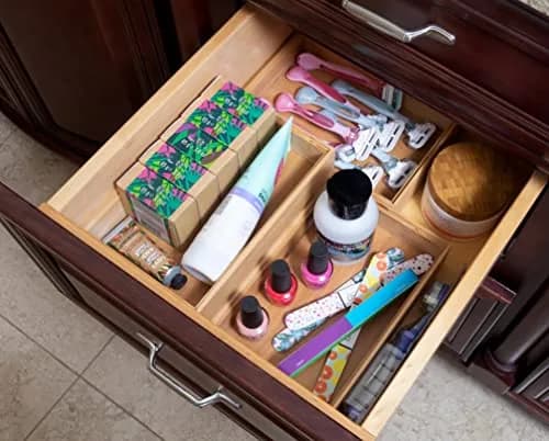 Lipper International Bamboo Wood Stacking Drawer Organizer Box 6" x 9" x 2" | Natural Renewable Resource thumbnail 7