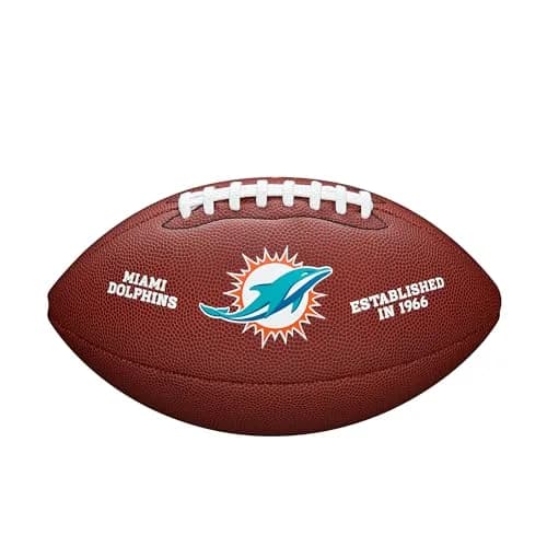 Wilson NFL Miami Dolphins Official Size Composite Football | 1 lb (0.45 kg) thumbnail 1