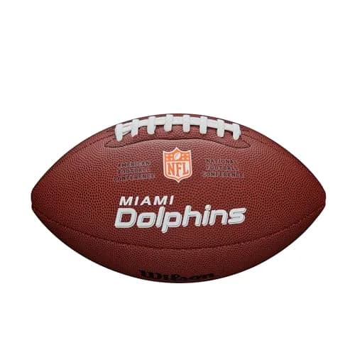 Wilson NFL Miami Dolphins Official Size Composite Football | 1 lb (0.45 kg) thumbnail 2