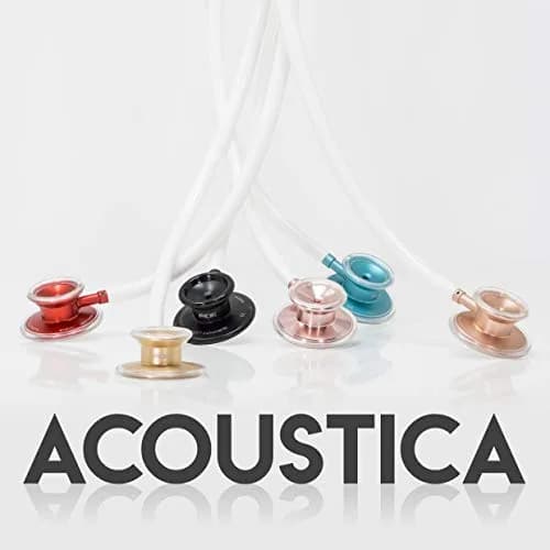 MDF Instruments Acoustica Lightweight Stethoscope | Dual Head, Burgundy Tube, Silver Chestpiece, 2.27 kg (5 lb) thumbnail 2